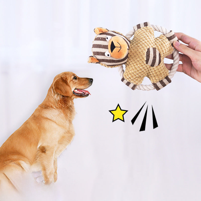 Pet Cotton Rope Toy Dog Sound Canvas Molar Teeth Cleaner