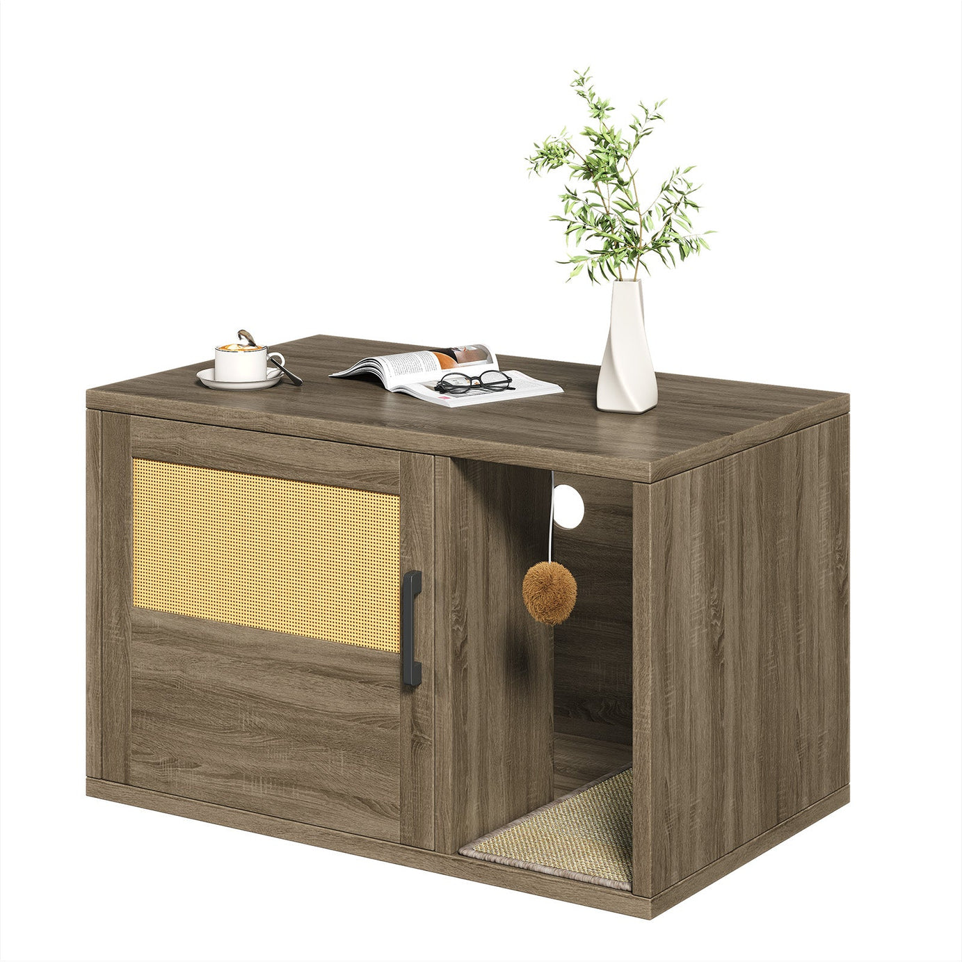 Cat Litter Box Enclosure Furniture Cabinet Odor Control