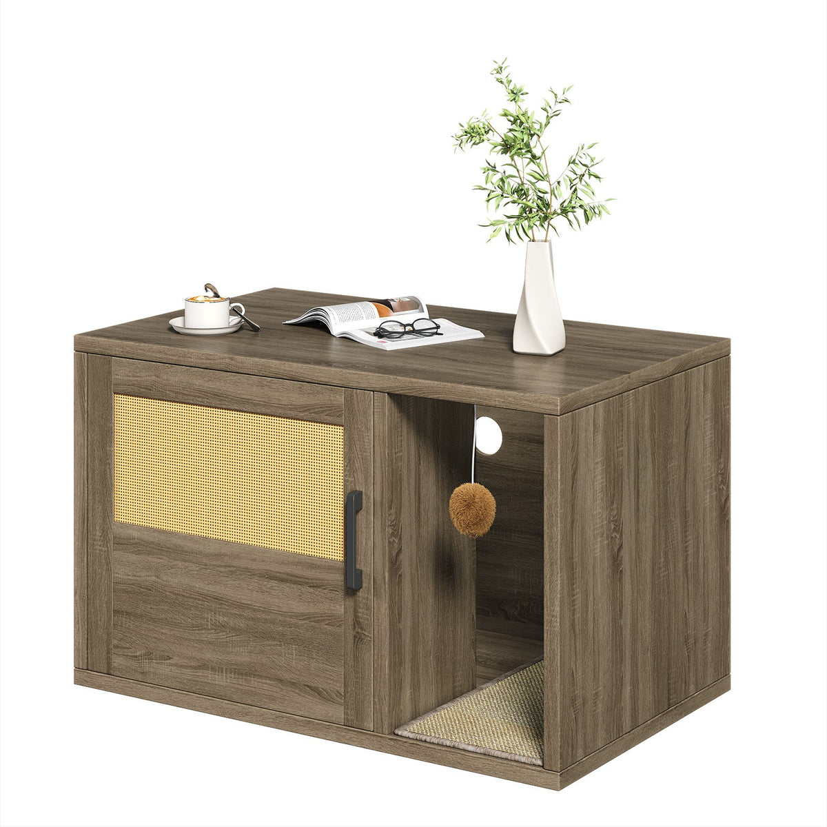 Cat Litter Box Enclosure Furniture Cabinet Odor Control