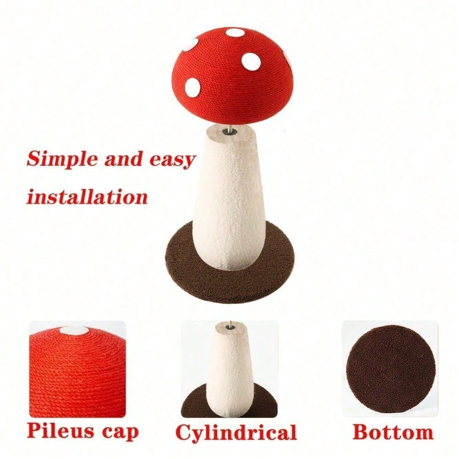 Mushroom Cat Scratching Post Unique Design Sisal Wrapped Ideal