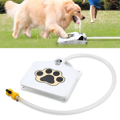 Dog Water Fountain Outdoor Pet Dispenser Step-on Activated Sprinkler