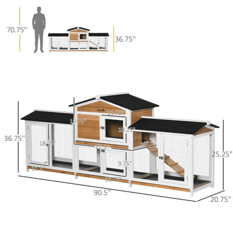 Wooden Rabbit Hutch Bunny Cage Pet Playpen House Enclosure