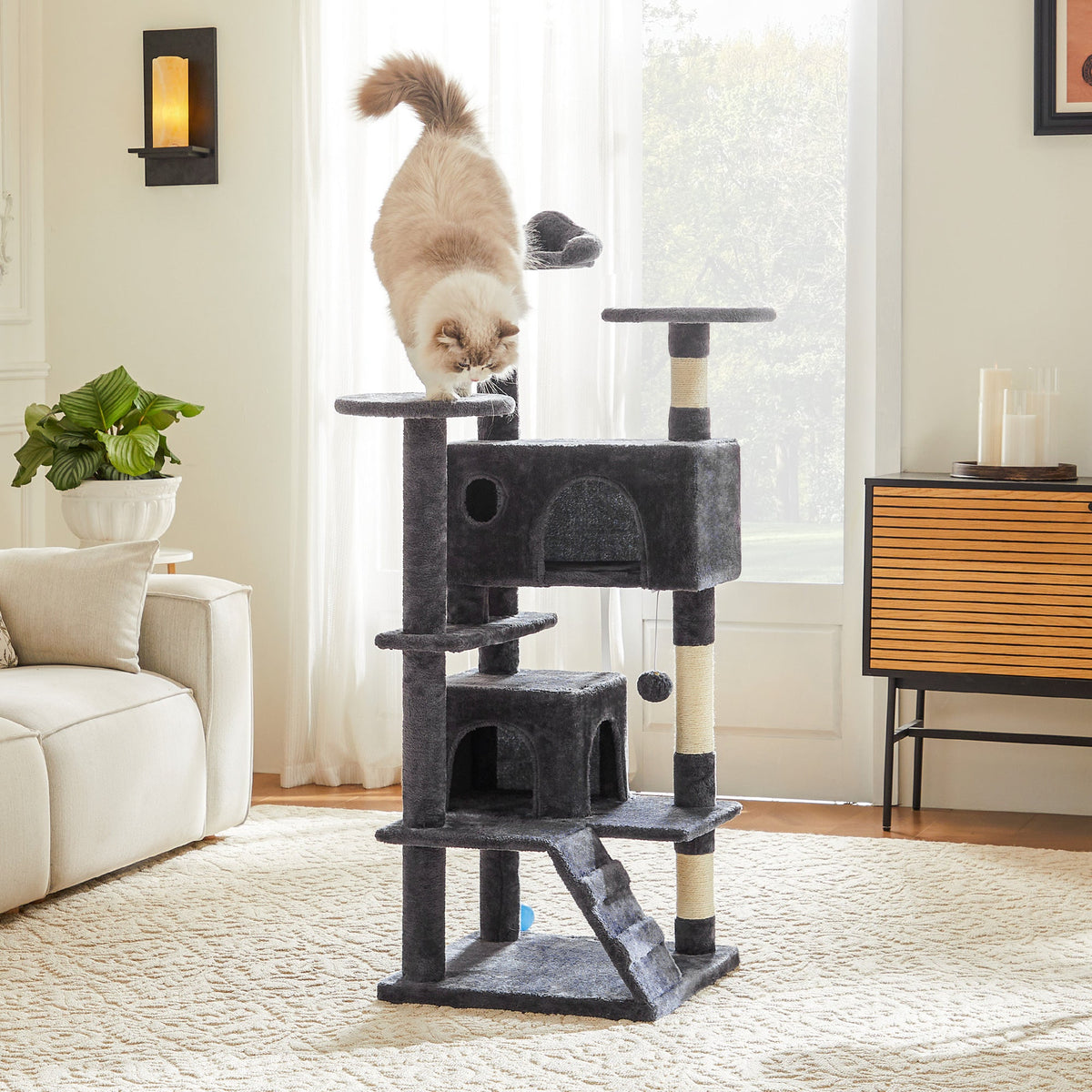 Large Cat Tree Tower 62-70-80 Cats Multi Level With Scratching Post
