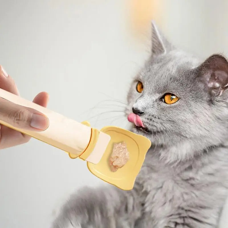 Cat Strip Feeder Happy Spoon Wet Food Portable Feeding Reuseable