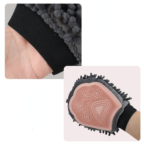 Pet Bathing Brush 2-in-1 Grooming Glove Elegant Dog Tool