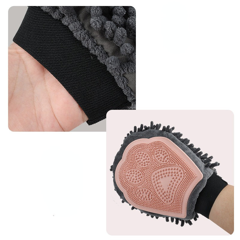 Pet Bathing Brush 2-in-1 Grooming Glove Elegant Dog Tool