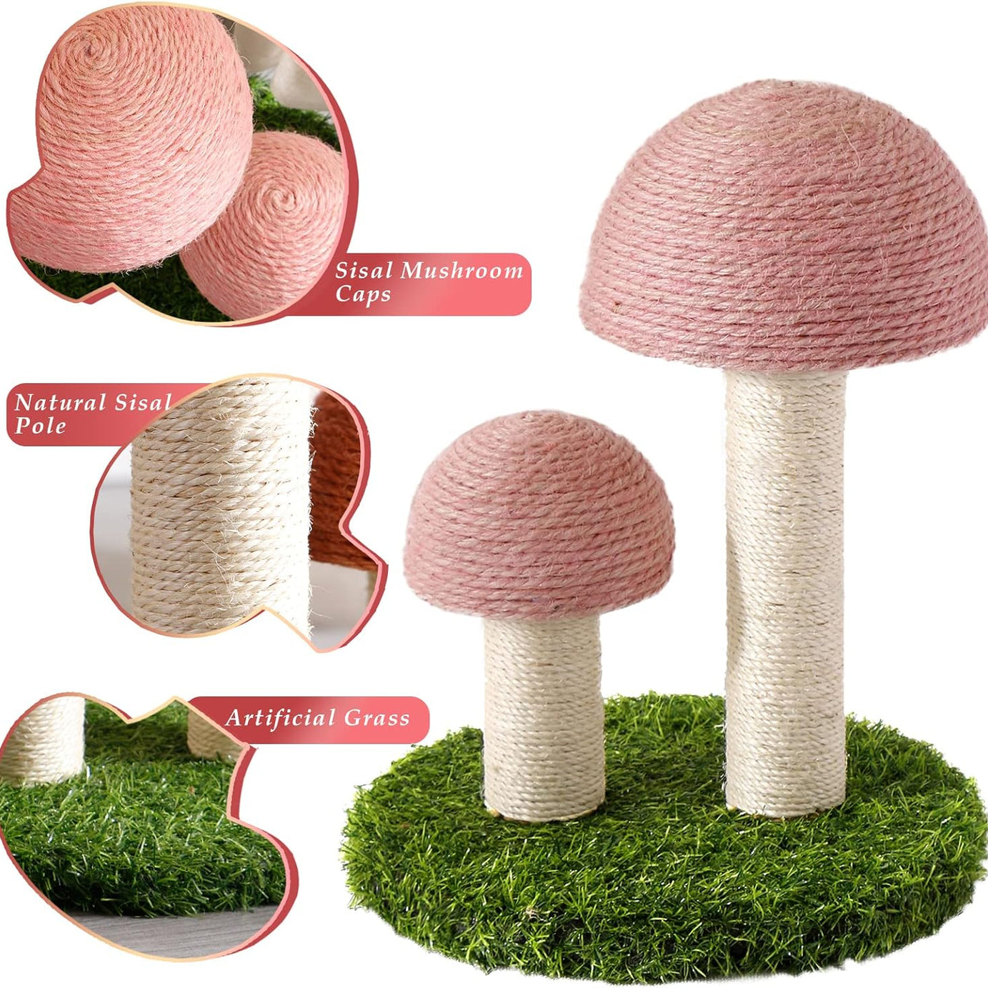 Cat Scratching Post Mushroom Scratcher Featuring With Natural Sisal