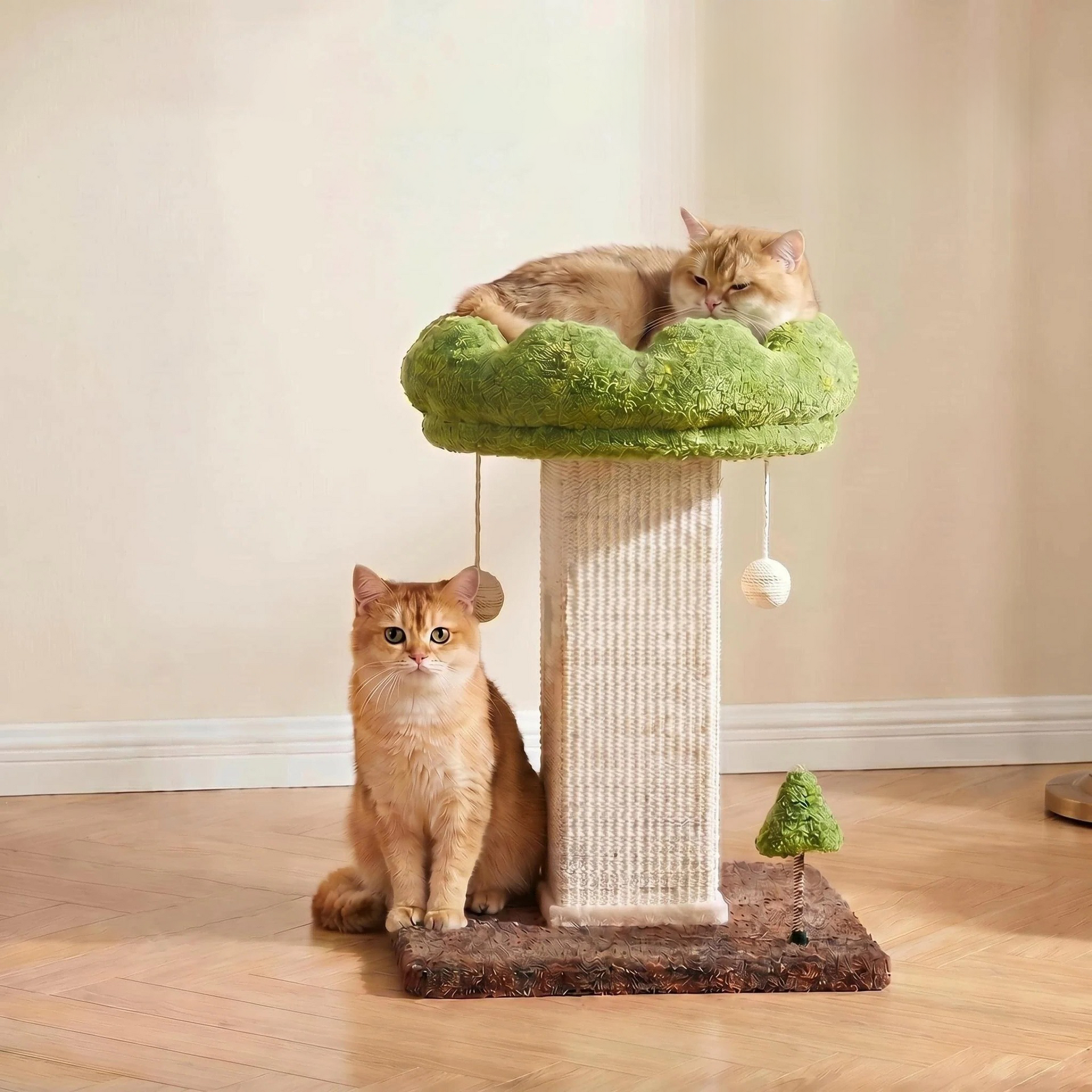 Flower Cat Scratching Post For Indoor Cats Scratcher With Perch