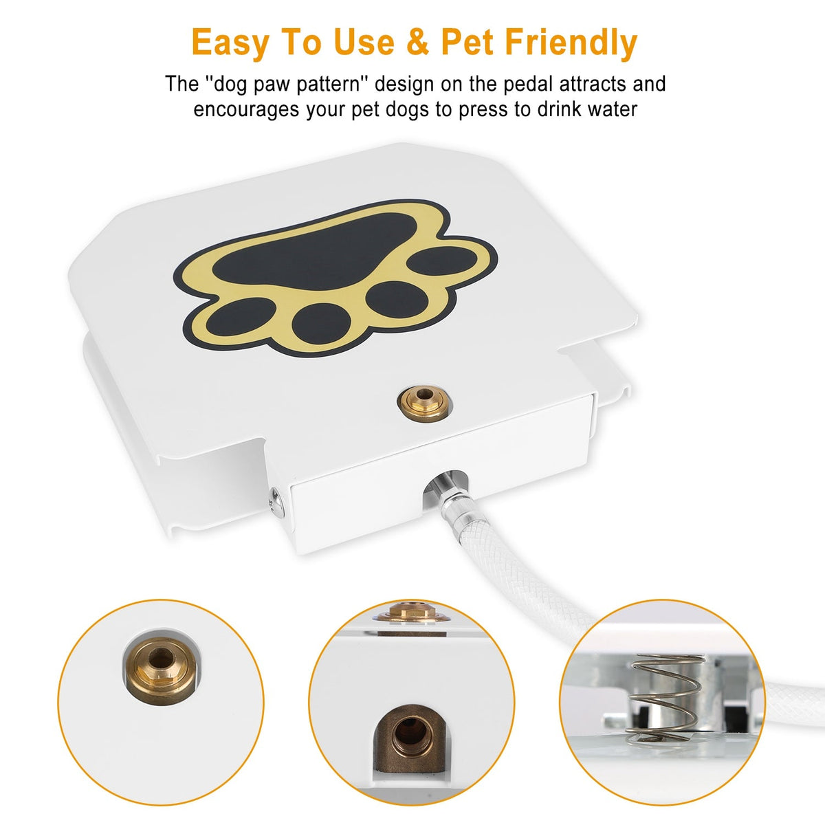 1pc Dog Water Fountain Outdoor Pet Dispenser Step-on Activated
