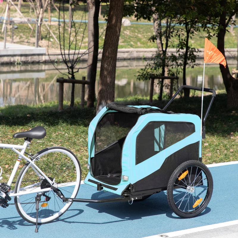 2-in-1 Dog Bike Trailer Pet Stroller Carrier For Large Dogs