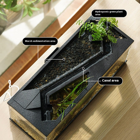 Acrylic Filter Circularly Heating Lighting Integrated Lazy Aquarium