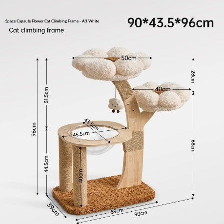 Compact Space-saving Cat Tree With A Cozy Nest And A Durable