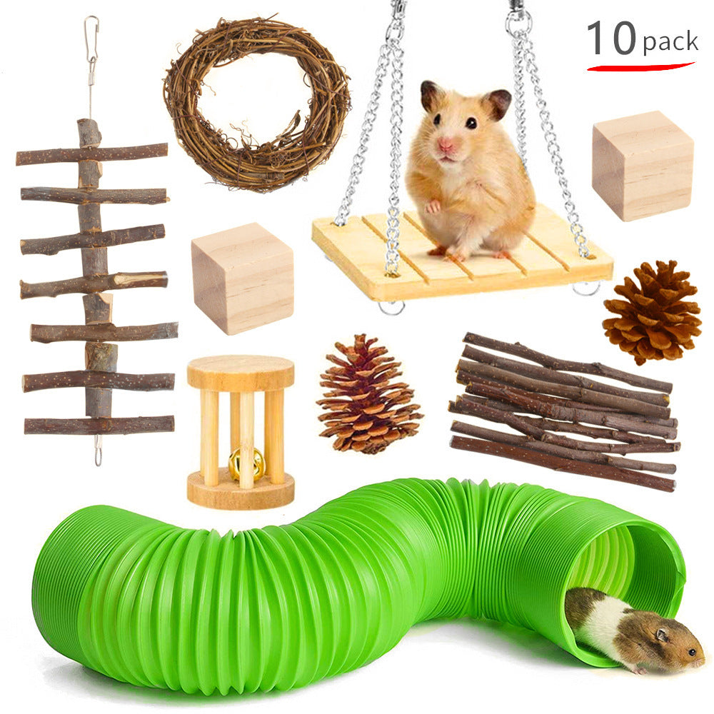 Pet Rabbit Guinea Pig Parrot Playing Molar Wooden Supplies