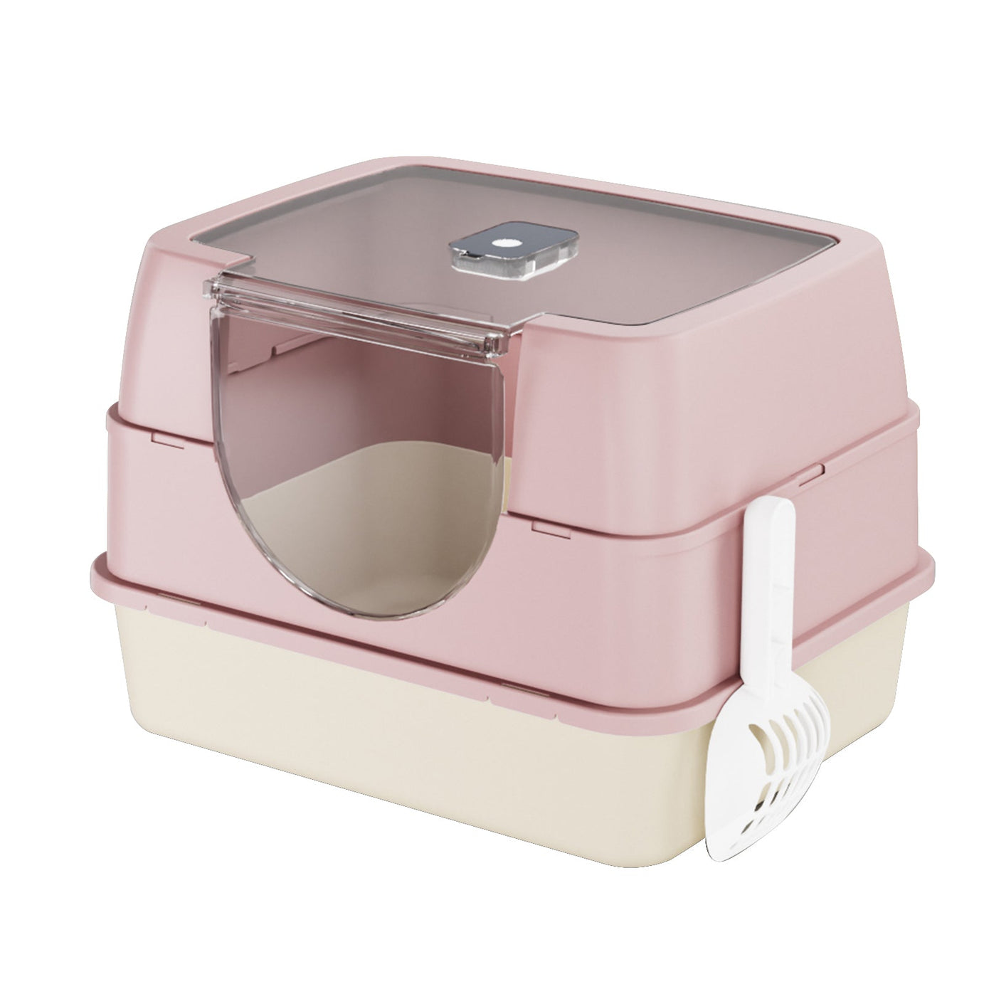 Dark Gray Top Entry Fully Enclosed Cat Litter Box Anti Splash Odor