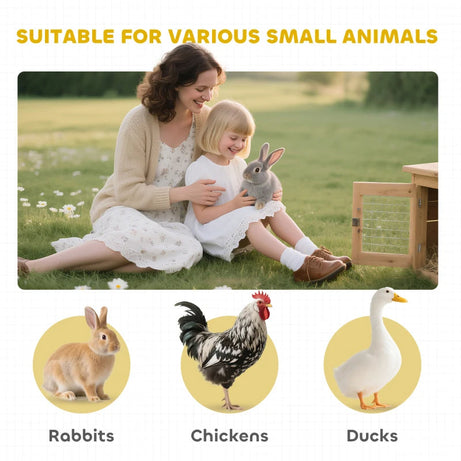 Wooden Rabbit Hutch Bunny Cage Pet Playpen House Enclosure