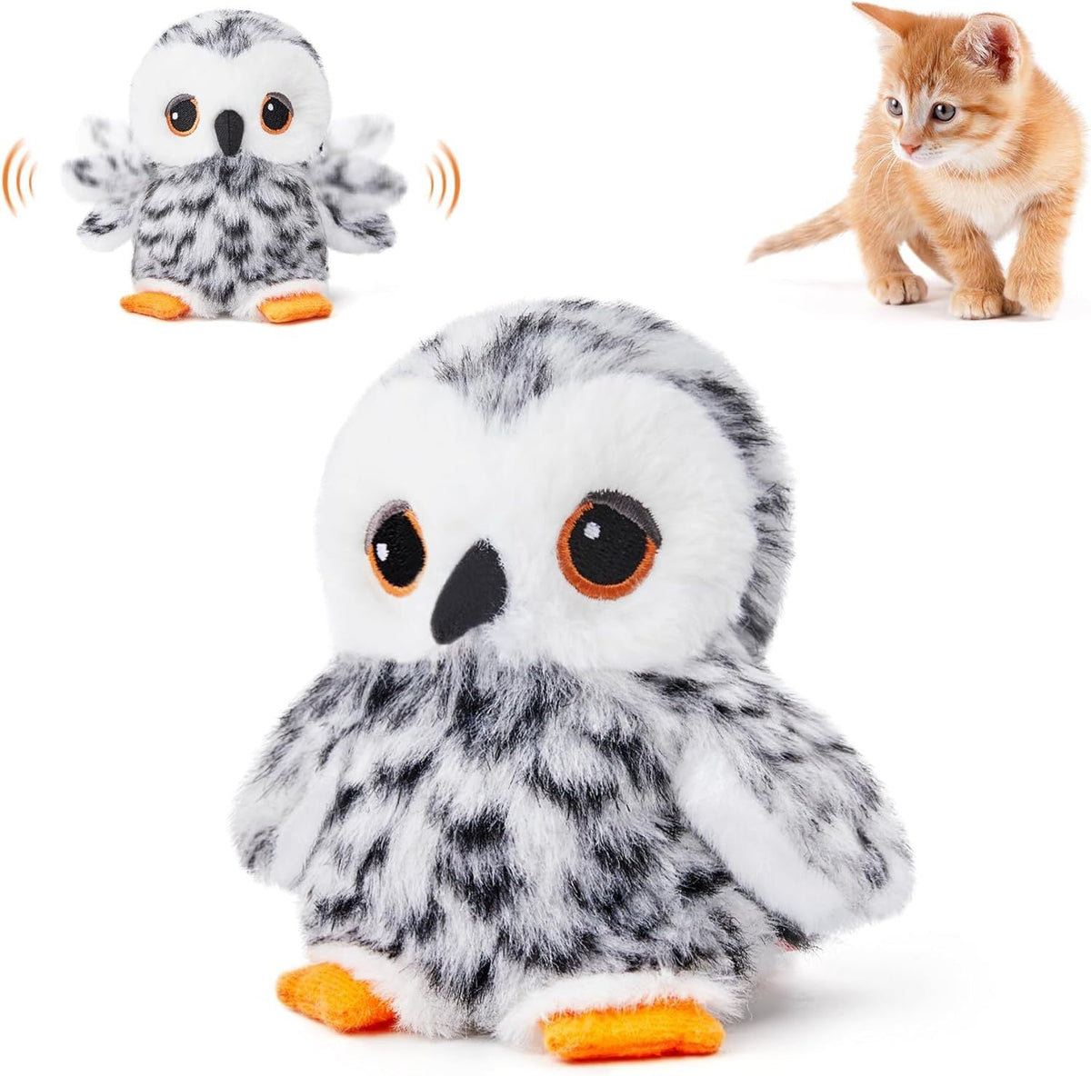 Interactive Cat Plush Toys For Indoor Cats Automatic Flapping Bird