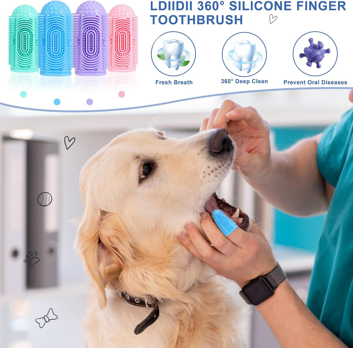 Dog Toothbrush Tooth Brushing Kit Finger For Teeth Cleaning Dental