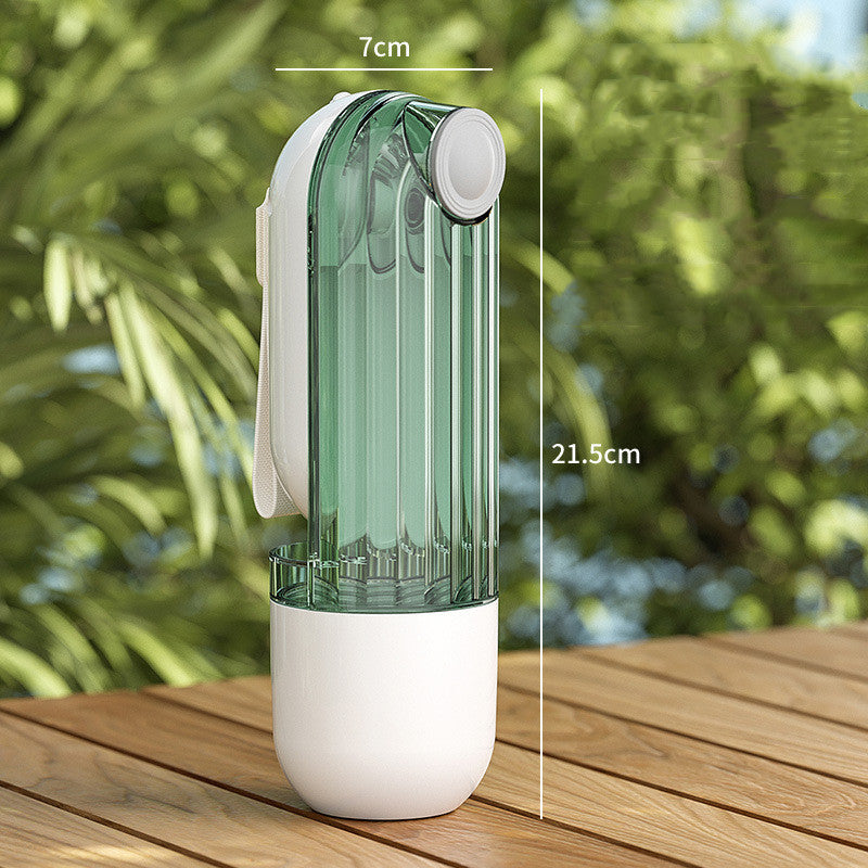 2-in-1 Pet Water Cup Segment Design Green Dog Walking Portable