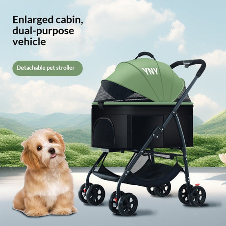 Pet Stroller For Dogs And Cats Portable Detachable Cage