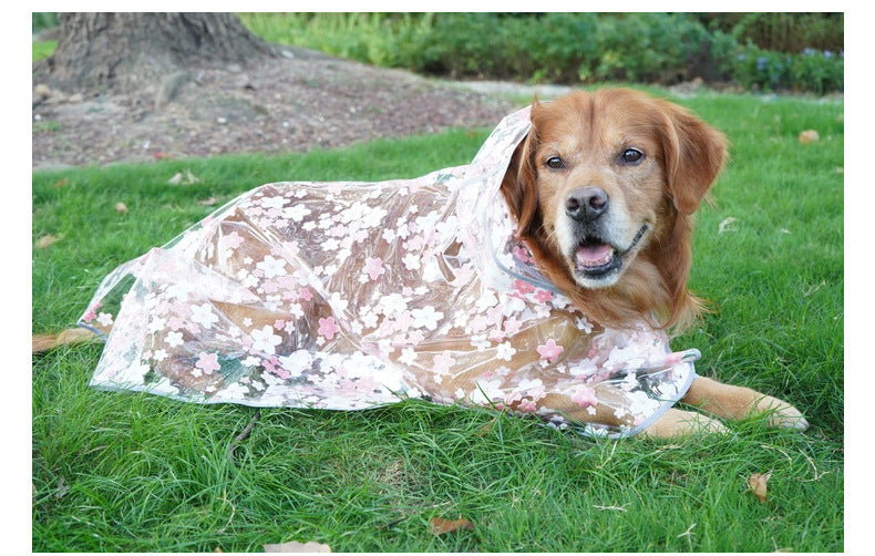 Pet It Tpu Floral Dog Cloak Raincoat Corgi Medium-sized Universal