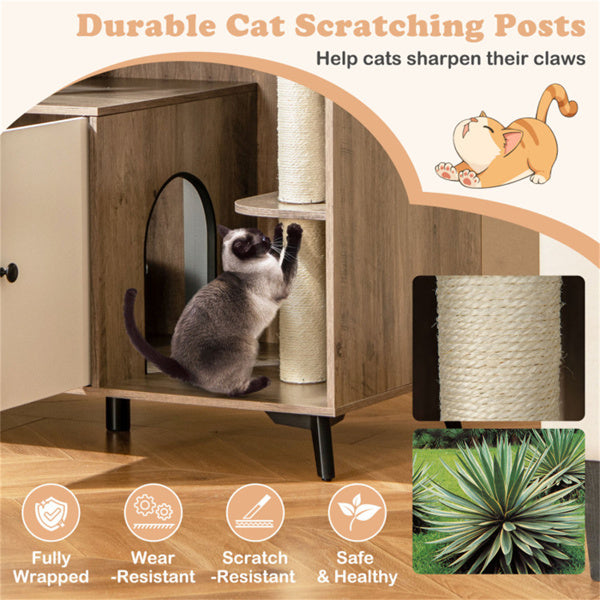 Cat Litter Box With Scratching Post Apartment House Locker