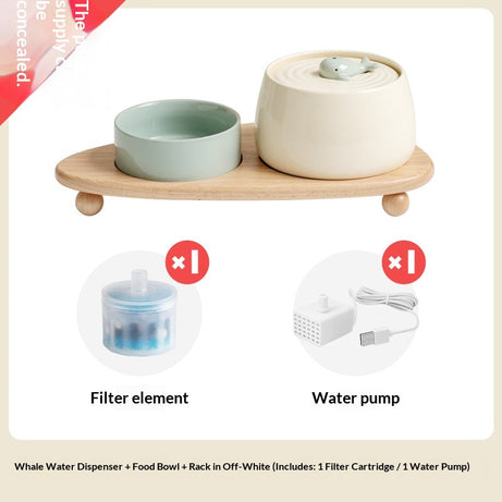 Ceramic Automatic Recirculating Filter Water Dispenser Cat Bowl