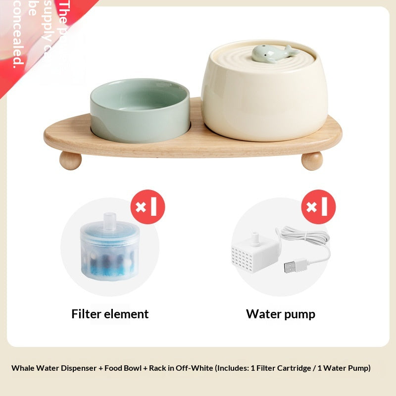 Ceramic Automatic Recirculating Filter Water Dispenser Cat Bowl