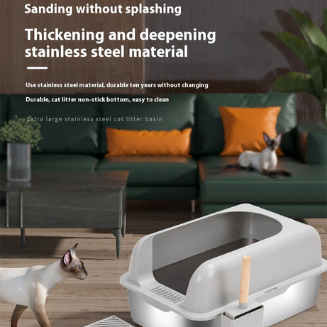 Alloy Litter Box Easy To Clean Widen And Thicken Leak-proof Sand