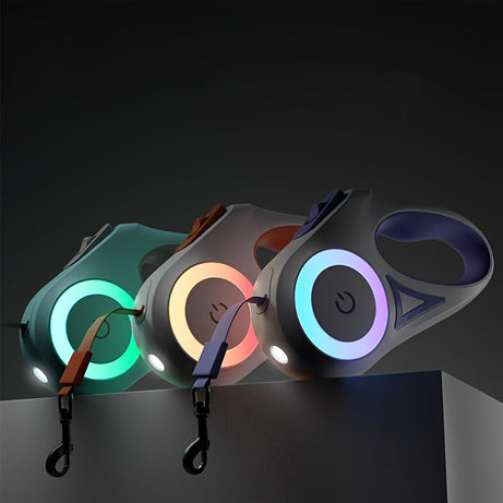 3 And 5m Dog Leash Light Retractable Pet Leads Traction Rope Belt