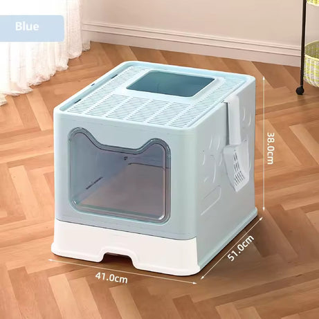Front-entry Enclosed Extra-large Cat Litter Box With A Collection