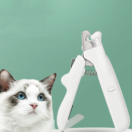 Pet Nail Clippers With LED Light Dogs Cat Scissors Professional