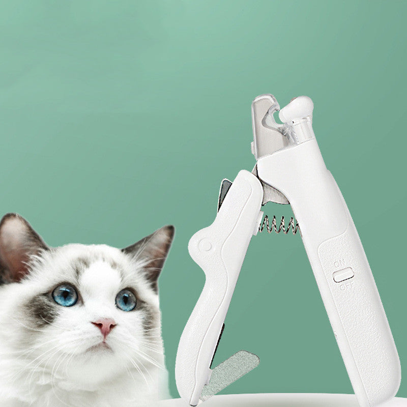 Pet Nail Clippers With LED Light Dogs Cat Scissors Professional