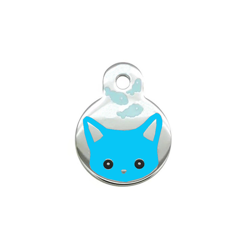 Pet Dog Brand Cute Cartoon Cat And Fish Printed Necklace Pendant