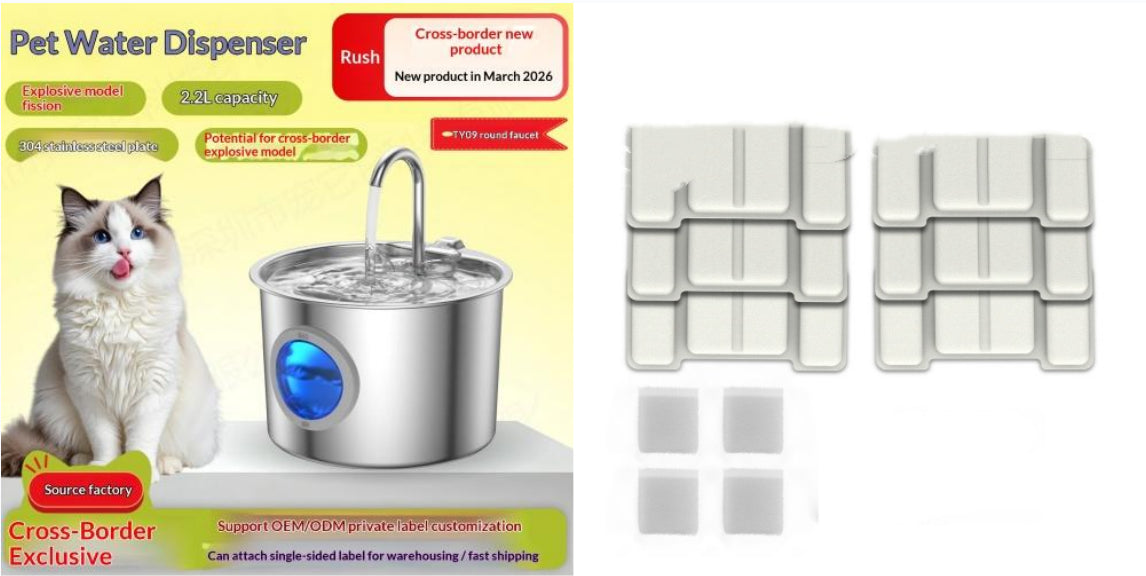 Pet Water Fountain Stainless Steel Dispenser