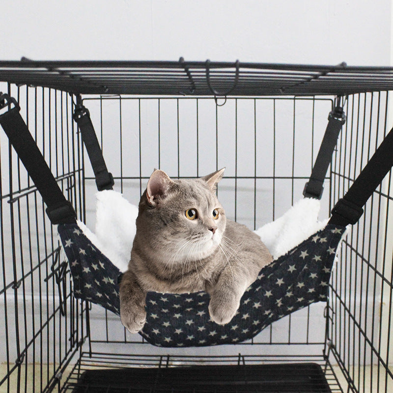 Lamb Fleece Cat Hanging Beds Pets Cage Hammock Bed For Kitten Seat