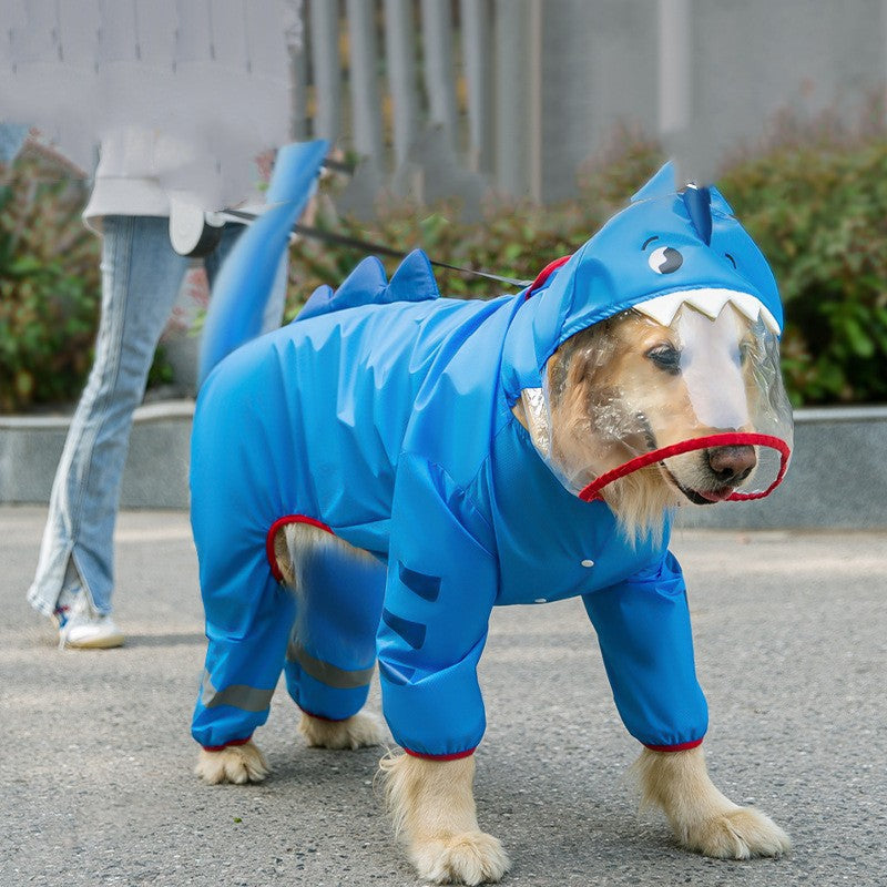 Dog Raincoat Medium Large Four-leg All-inclusive Waterproof Rainy