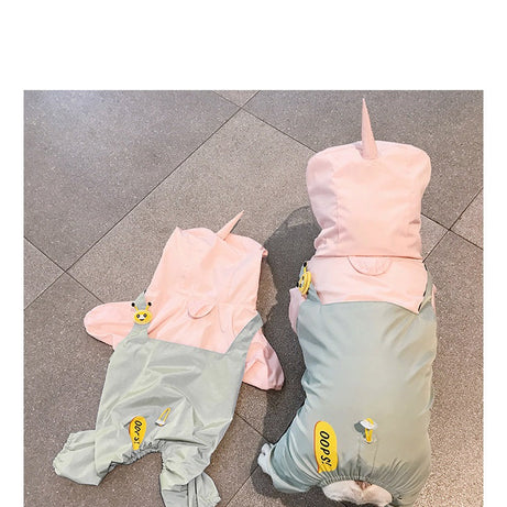 Four Foot Waterproof Full Bag Small And Medium-sized Dog Raincoat