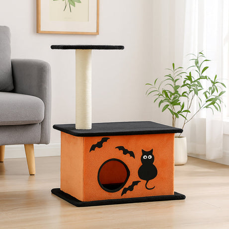 33inch Halloween Cat Tree Tower For Indoor Cats With Spacious Condo