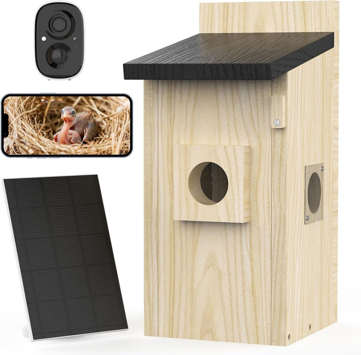 Smart Bird Houses For Outside Solar Powered 4mp Birdhouse Camera