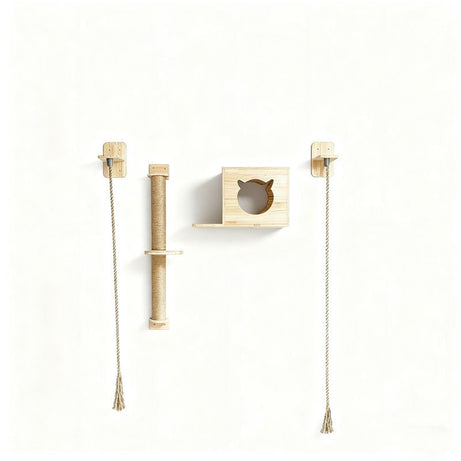 Cat Tree With Scratching Post Jumping Platform And Bed Complete Set