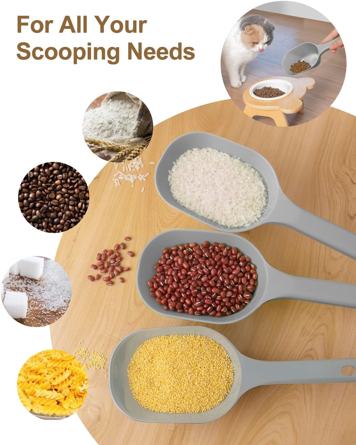 Pet Food Scoop 1 Cup Capacity Lines For 2 And Plastic Pet For Dog