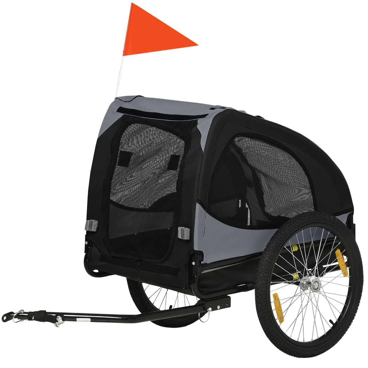 Dog Bike Trailer Pet Stroller With Wheels For Medium Dogs Black