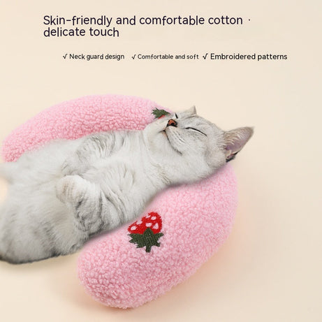 Little Pillow For Cats Fashion Neck Protector Deep Sleep Puppy (Blue & Blue1)