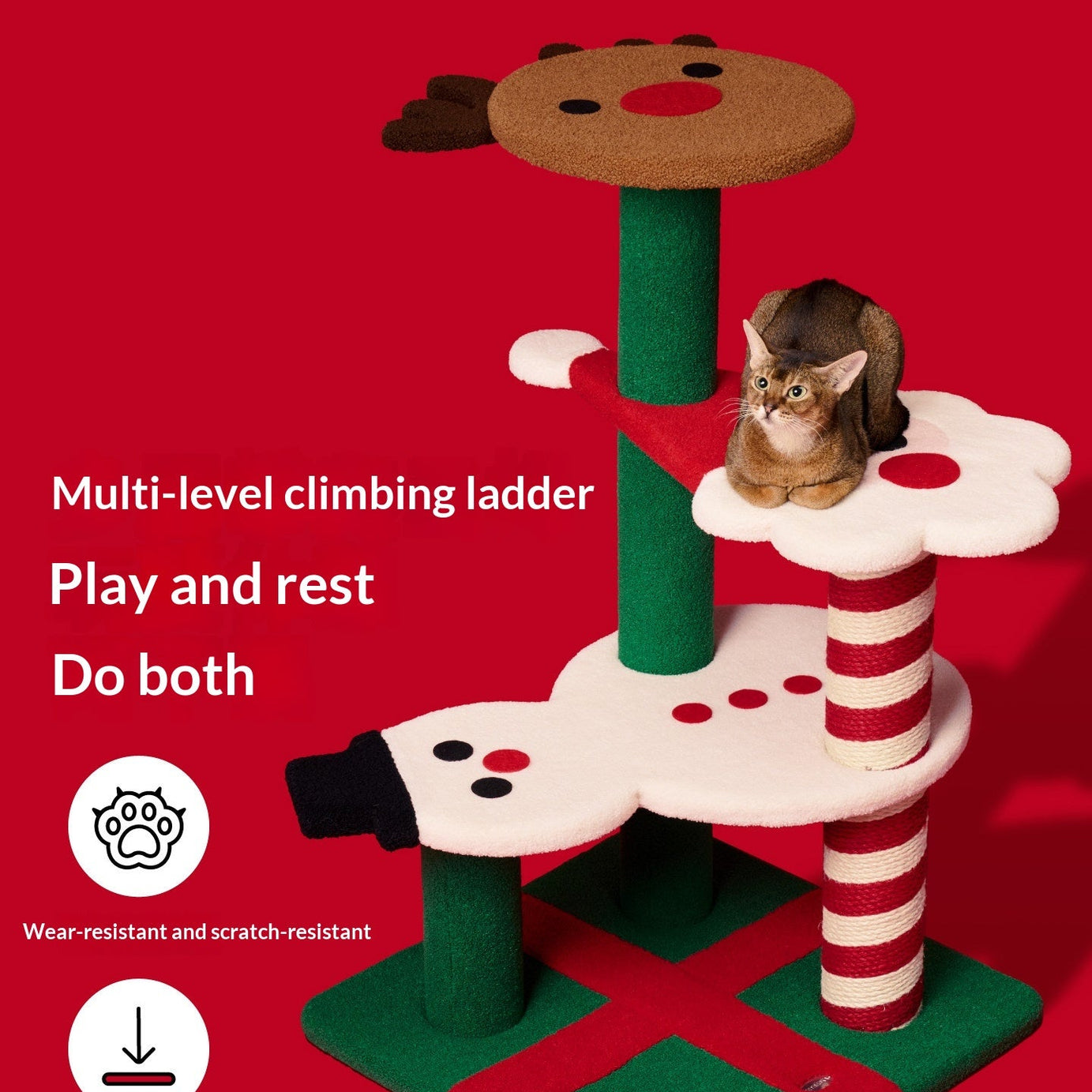 Wear-resistant Jute Rope Scratching Post Column Cat Tree