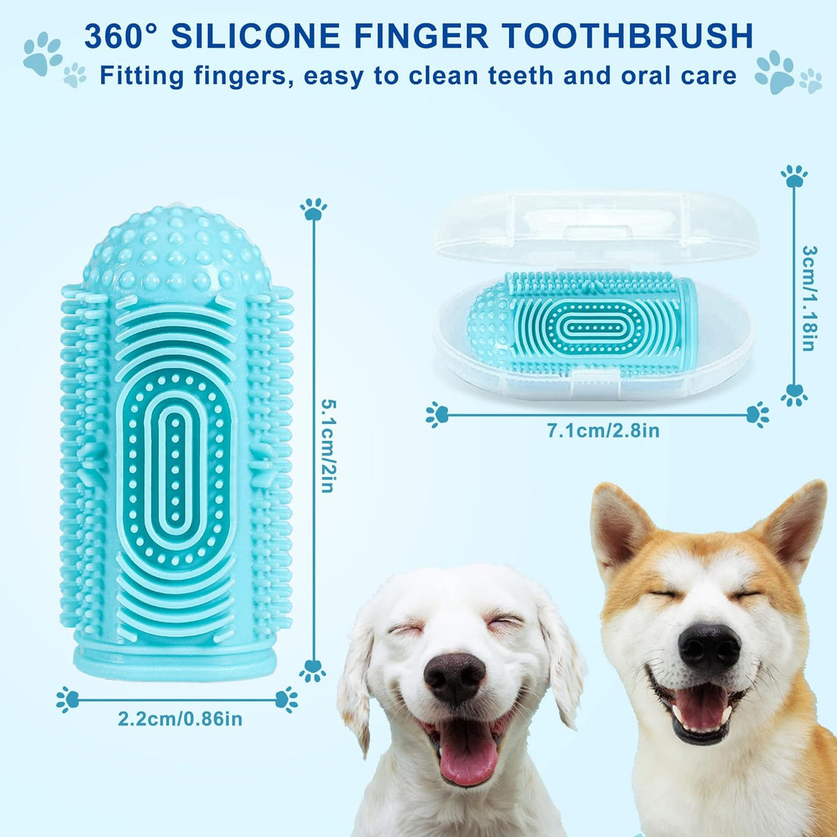 Dog Toothbrush Tooth Brushing Kit Finger For Teeth Cleaning Dental