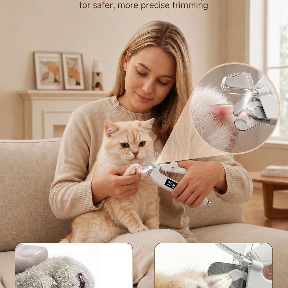 Dog Nail Clippers With Light 2-in-1 Clipper Grinder Trimmer