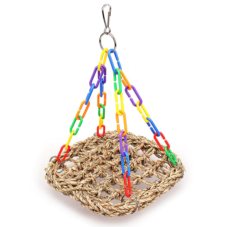 Toy Bird Grass Net Parrot Swing