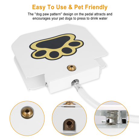 Dog Water Fountain Outdoor No Electricity Step-on Activated Pet