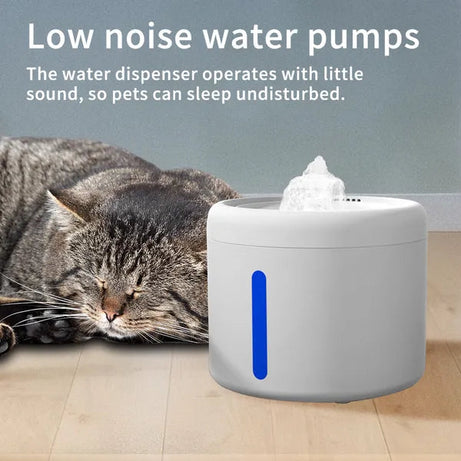2500ml USB Round Pet Water Fountain Automatic Cat Dispenser