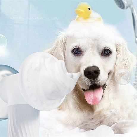 Automatic Foaming Dog Cat Bath Brush Shampoo With Soap Dispenser